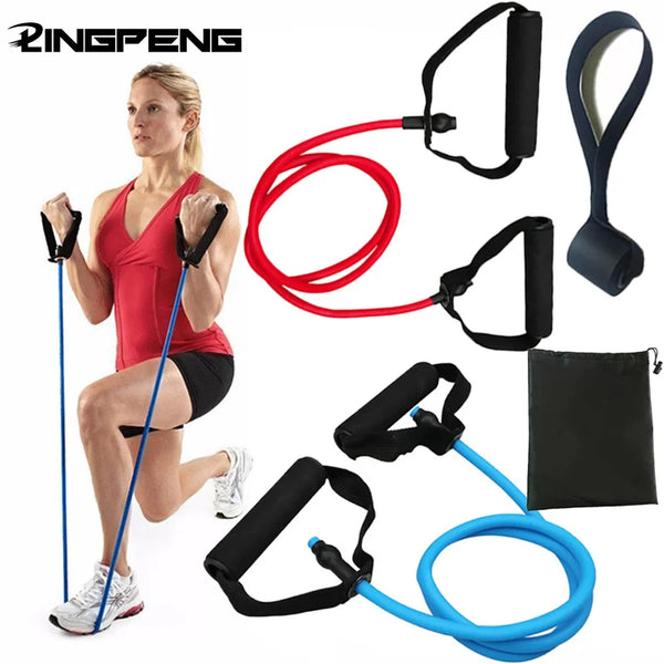 Resistance Bands with Handles Yoga Pull Rope Elastic Fitness Exercise Tube Band for Elderly Children Women Home Training